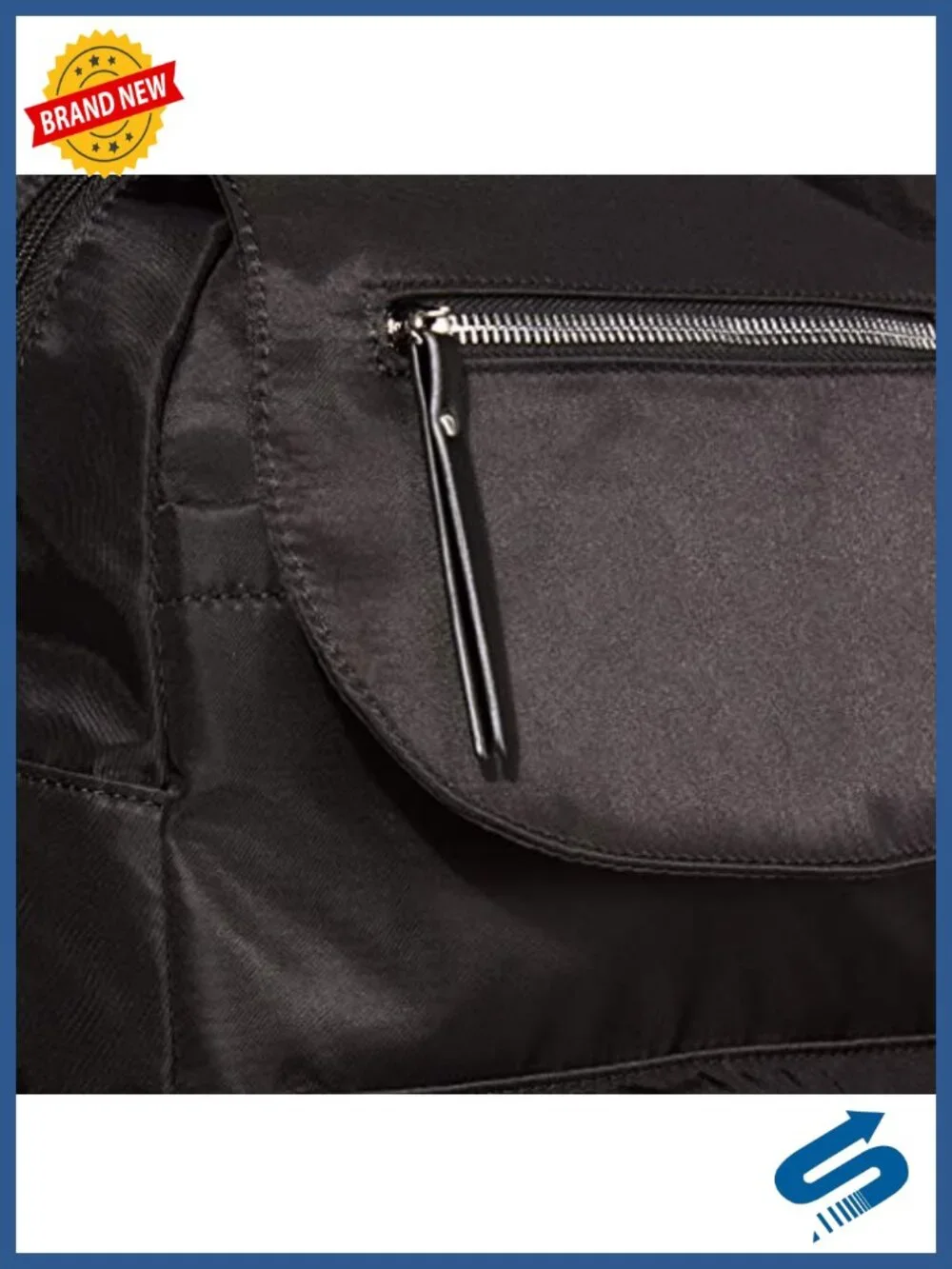 Nylon Flap Backpack with Cell Phone Holder, Lightweight, Checkpoint Friendly